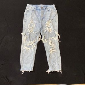 Ripped Light Denim 14 Regular American Eagle Mom Jeans